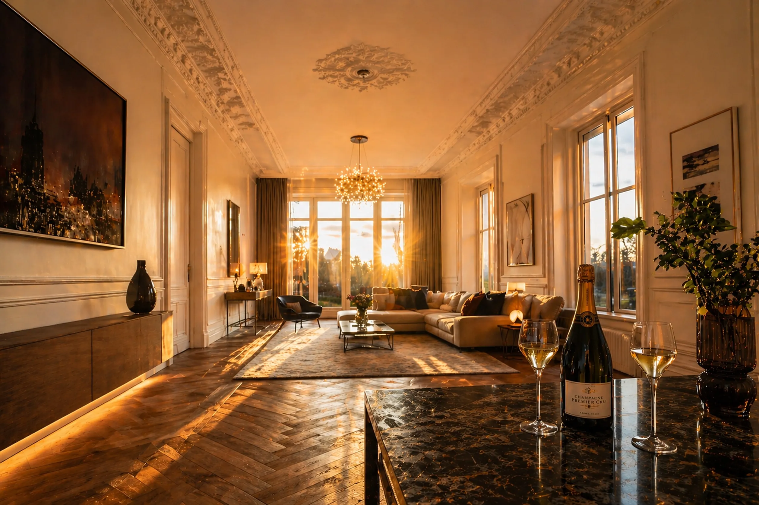 Maison champenoise traditionnelle, façade et cour pavée